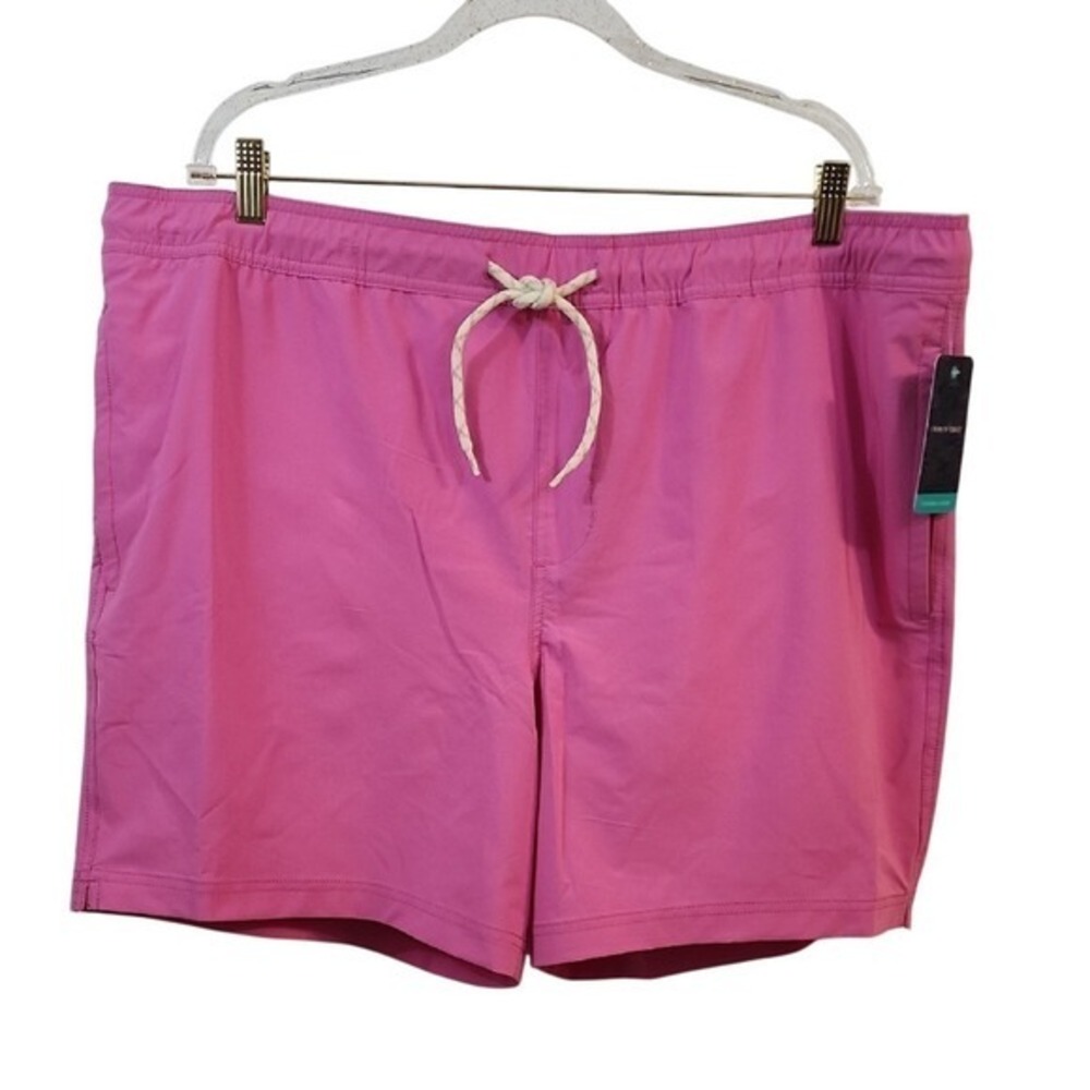 Trinity Coast Swim Trunks 2X Pink Tropical Coastal Resortwear Poolside